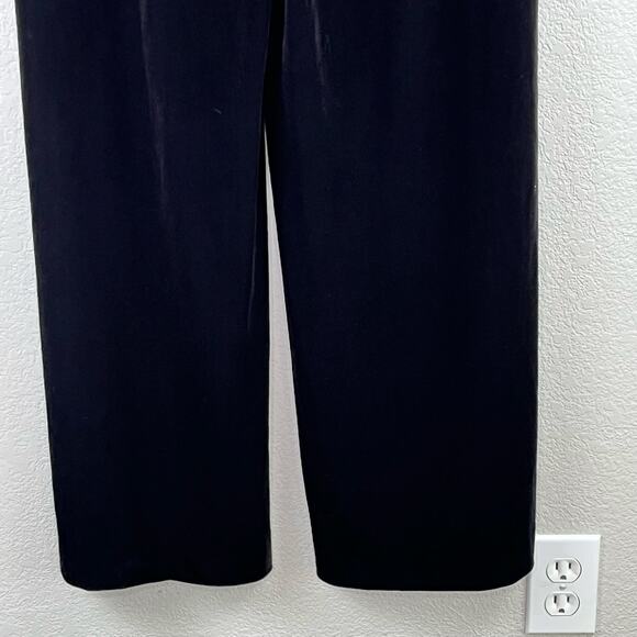 Calvin Klein Whitney Velour Velvet Black Wide Leg High Rise Trouser Pants 14 NWT - Picture 10 of 15